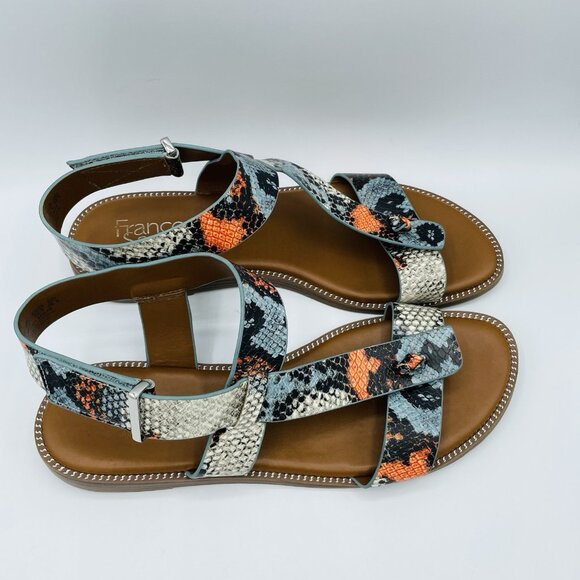 Franco Sarto Shoes Womens Size 9.5 M Snake Print Glenni Comfort Sandals T-Strap - Picture 3 of 11